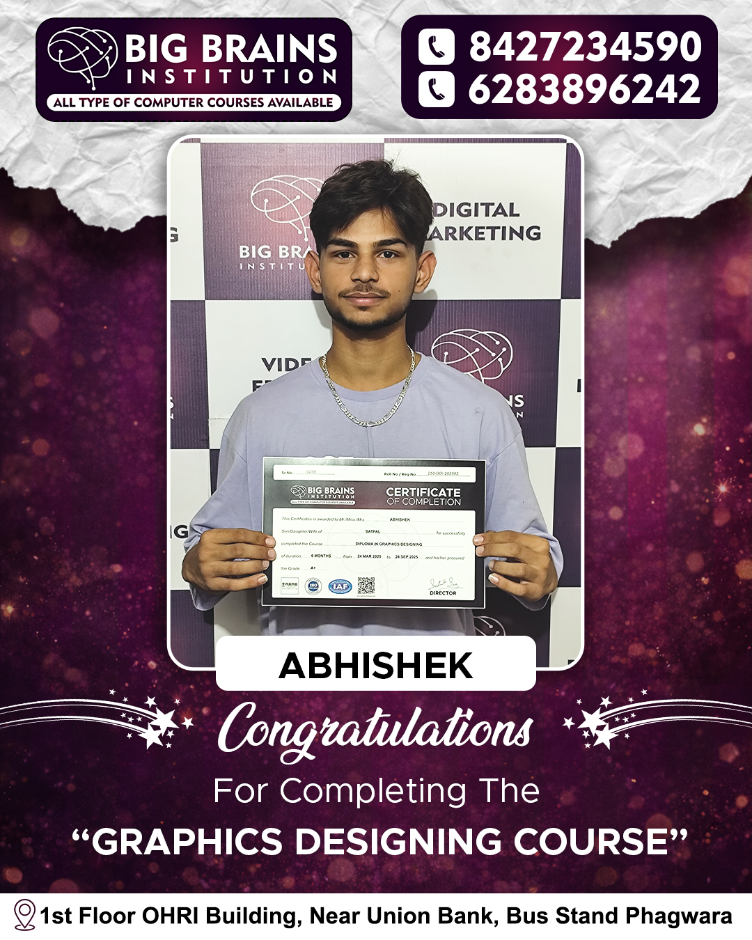 Graphics Designing course in phagwara at Big brains computer Institute